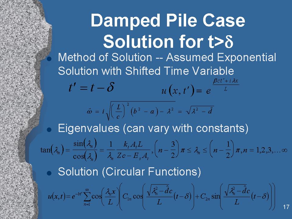 Closed Form Solution of the Wave Equation for Piles – vulcanhammer.net