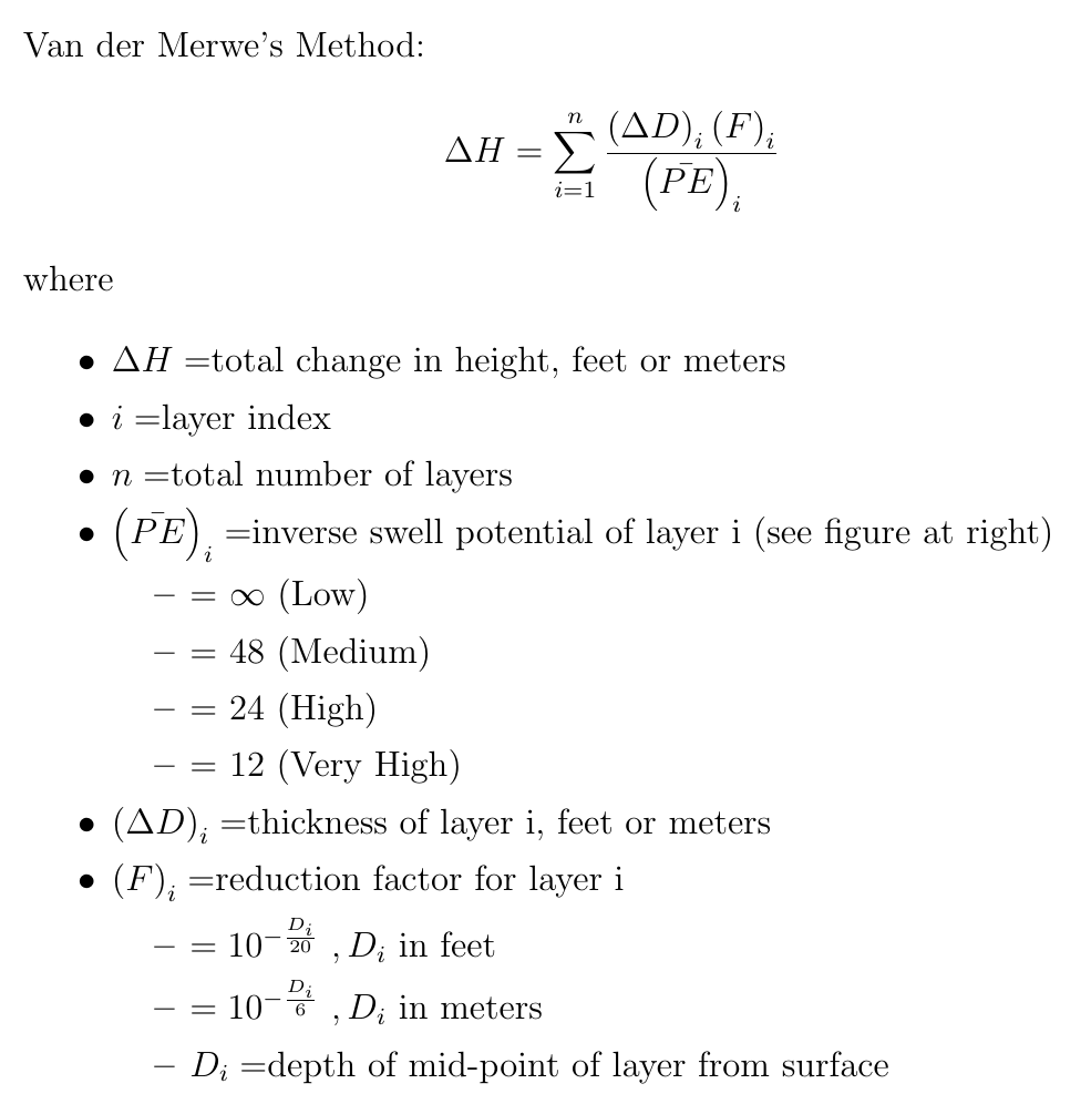 Van der Merwe's Method SI and US Units